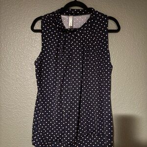 PerSeption Concept Navy Polka Dot Blouse